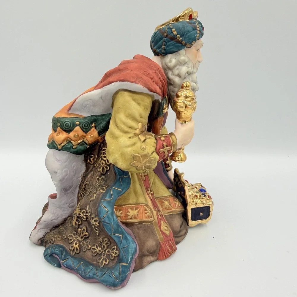 VTG Nativity Wise Man‎ Figurine Magi Treasure Chest Christmas Creche Decor 7